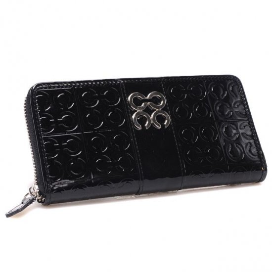 Coach Logo Monogram Large Black Wallets CHQ | Women - Click Image to Close